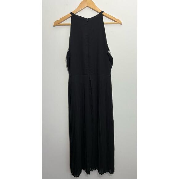 Nieman Marcus Formal Dress Women’s Sz S Black with White Cross Stitch Midi NWT - Picture 7 of 16